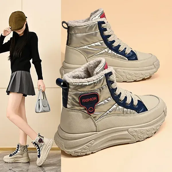 Winter Fashion High-Top Lace-Up Boots