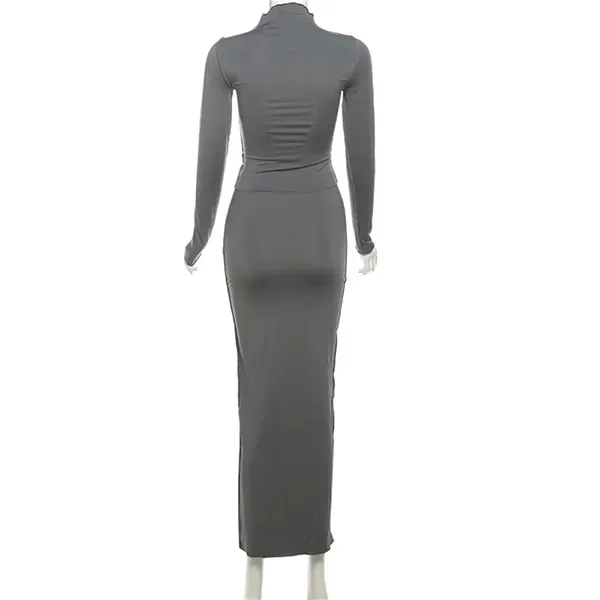 Elegant Long Sleeve Bodycon Dress Set