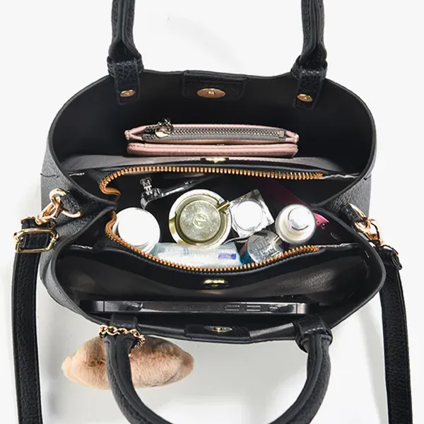 Chic Textured Handbag with Cloud Charm | Crossbody Bag