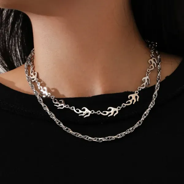 Flame Double Layer Necklace