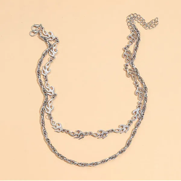 Flame Double Layer Necklace
