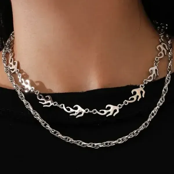 Flame Double Layer Necklace