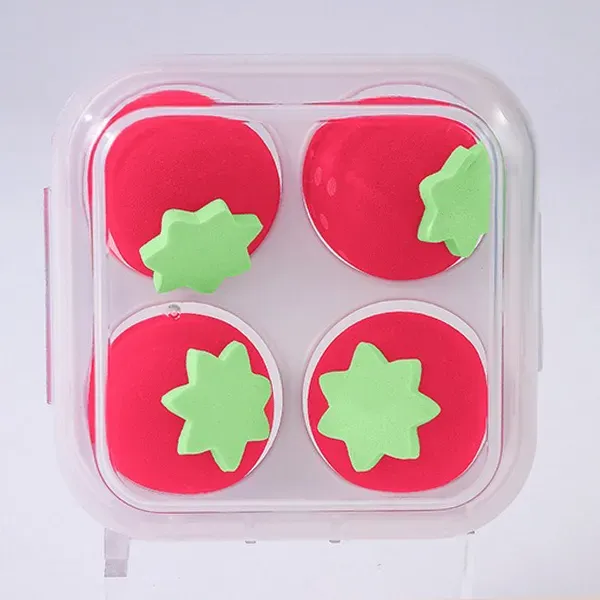 4Pcs Soft Strawberry Makeup Sponge Set