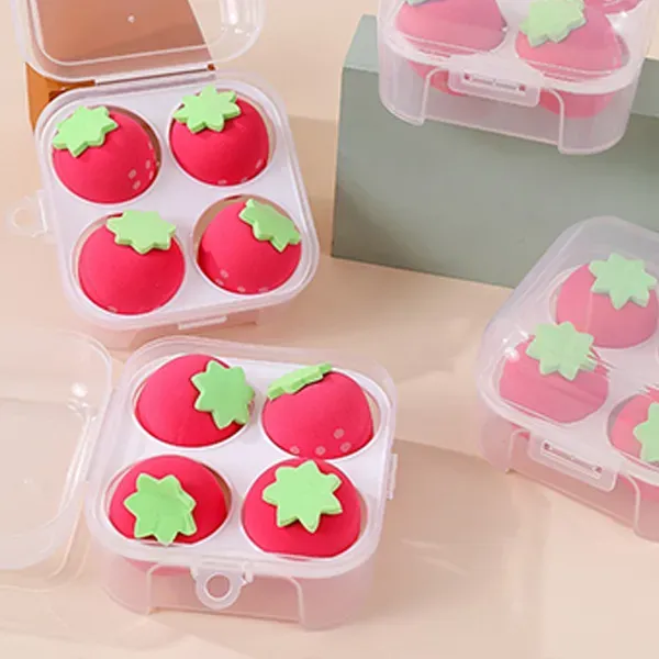 4Pcs Soft Strawberry Makeup Sponge Set