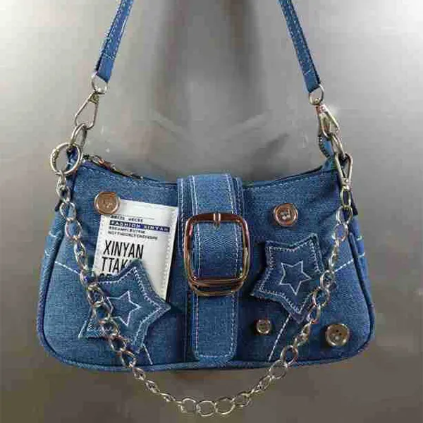 Thumbnail of Trendy Denim Shoulder Bag with Stars
