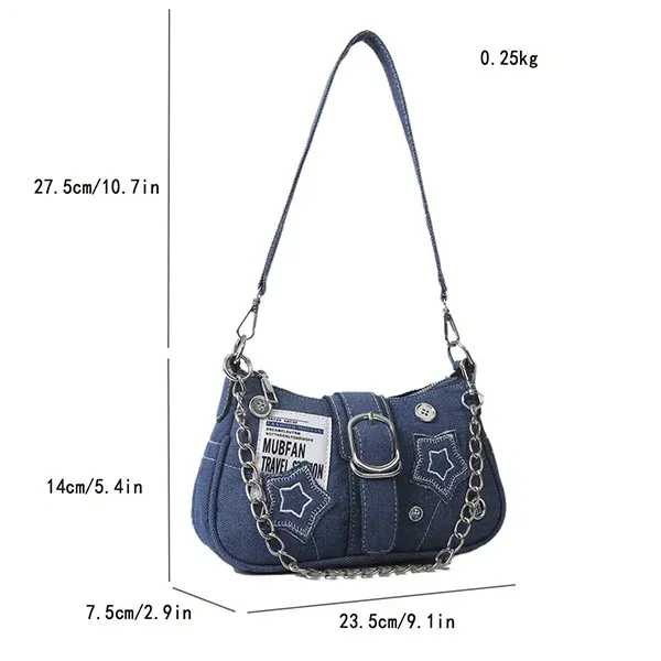 Thumbnail of Trendy Denim Shoulder Bag with Stars