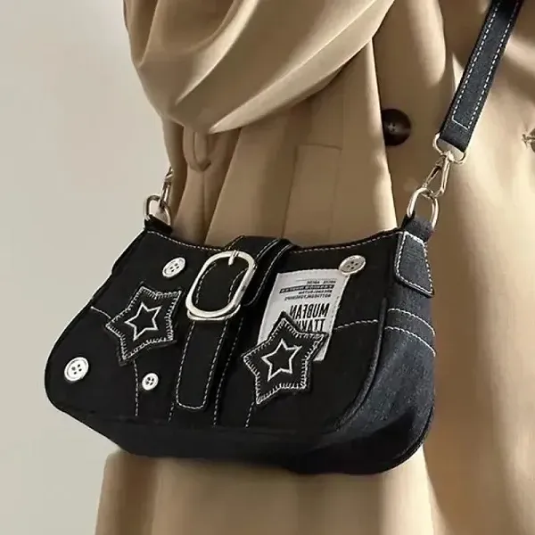 Thumbnail of Trendy Denim Shoulder Bag with Stars