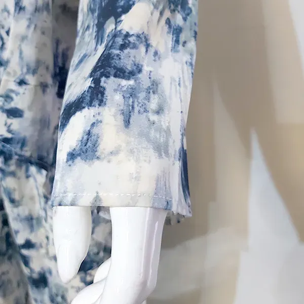 Thumbnail of DORBE Baroque Pattern Irregular Length Blouse Top Elastic Waist Wide Leg Trouser 2 Piece Set