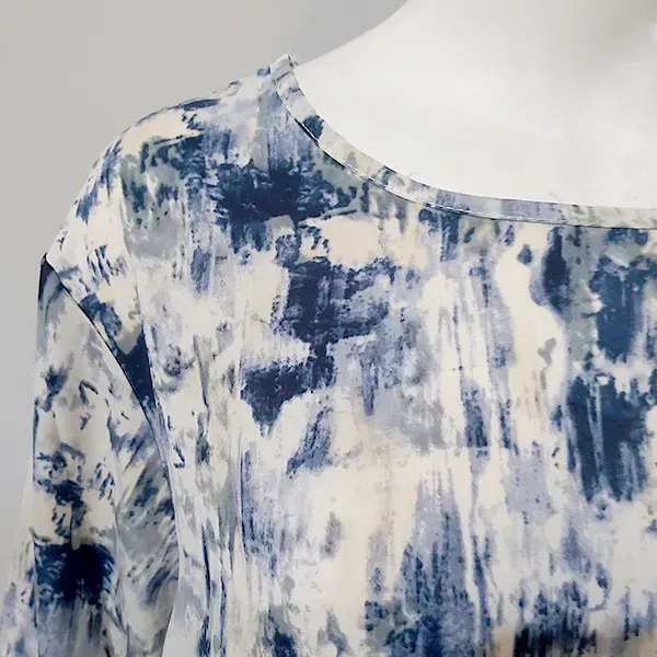 Thumbnail of DORBE Baroque Pattern Irregular Length Blouse Top Elastic Waist Wide Leg Trouser 2 Piece Set