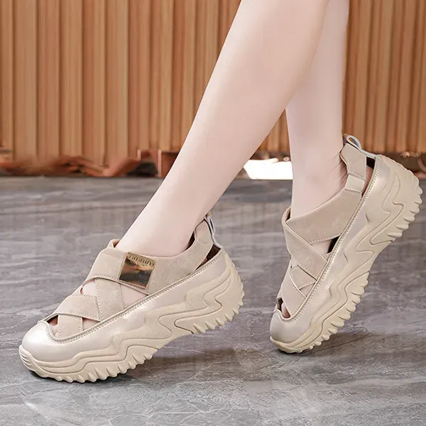 Chunky Cutout Sneaker Sandals - Trendy Platform Shoes