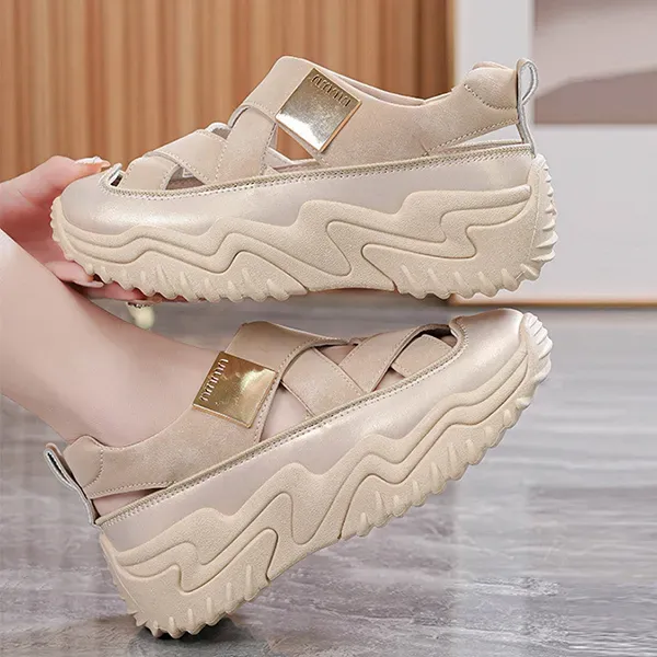 Chunky Cutout Sneaker Sandals - Trendy Platform Shoes