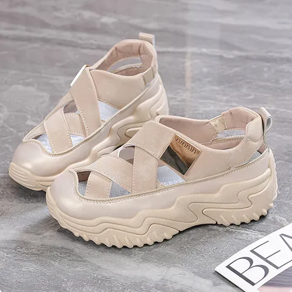 Chunky Cutout Sneaker Sandals - Trendy Platform Shoes