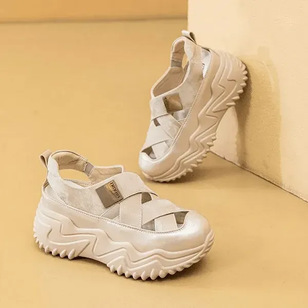 Chunky Cutout Sneaker Sandals - Trendy Platform Shoes