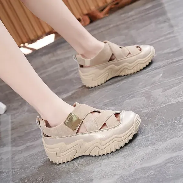 Chunky Cutout Sneaker Sandals - Trendy Platform Shoes