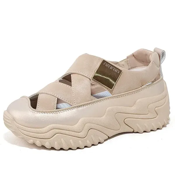 Chunky Cutout Sneaker Sandals - Trendy Platform Shoes