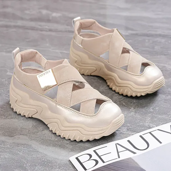Chunky Cutout Sneaker Sandals - Trendy Platform Shoes