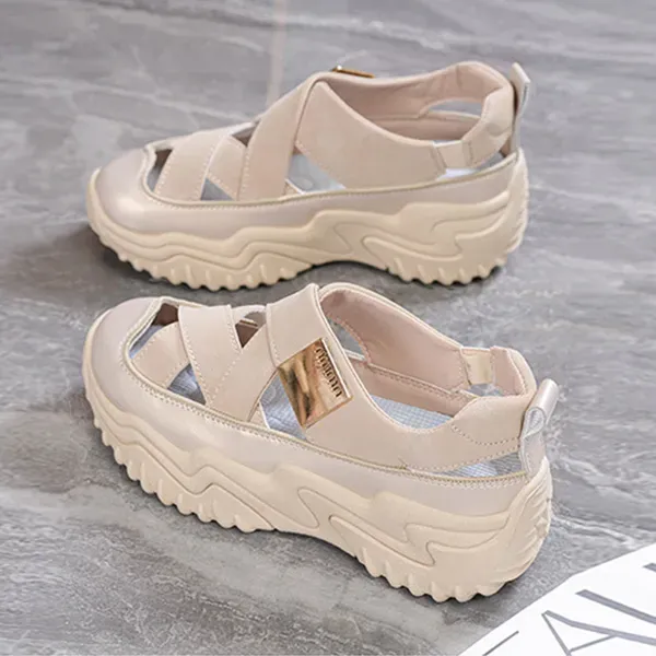 Chunky Cutout Sneaker Sandals - Trendy Platform Shoes