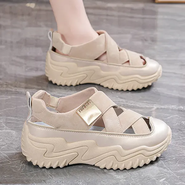 Chunky Cutout Sneaker Sandals - Trendy Platform Shoes