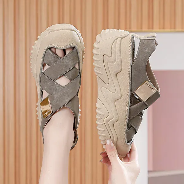 Chunky Cutout Sneaker Sandals - Trendy Platform Shoes