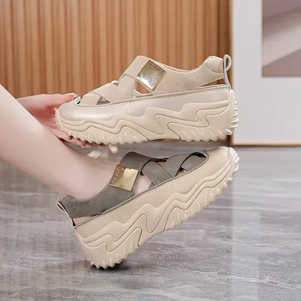 Chunky Cutout Sneaker Sandals - Trendy Platform Shoes