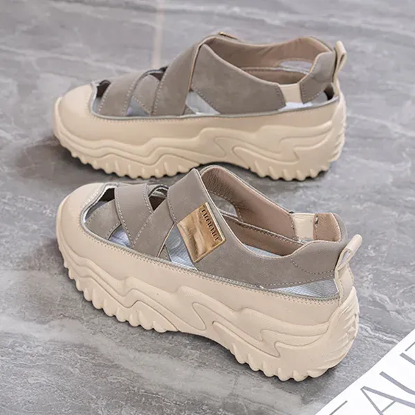 Chunky Cutout Sneaker Sandals - Trendy Platform Shoes