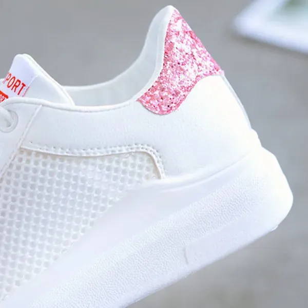 Breathable Mesh Panel Platform Sneakers