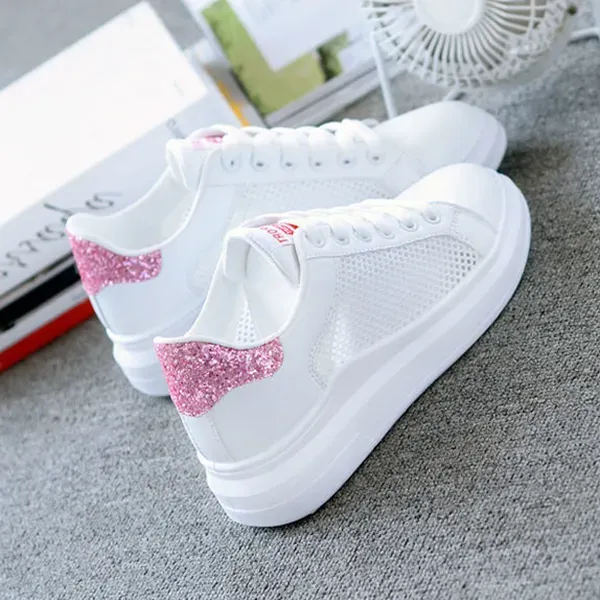 صورة مصغرة لـ Breathable Mesh Panel Platform Sneakers