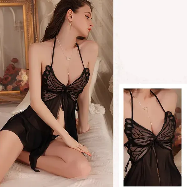 Butterfly Lace Sheer Lingerie Set
