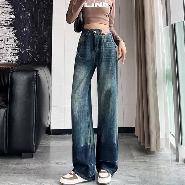 Women's Wide-Leg High-Waisted Jeans