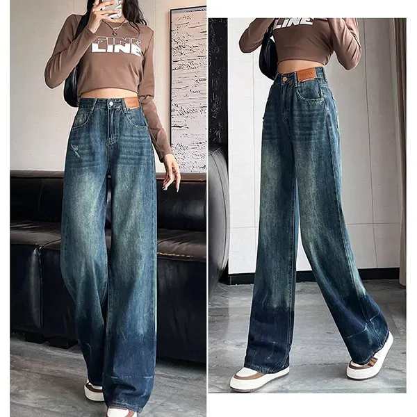 Women's Wide-Leg High-Waisted Jeans
