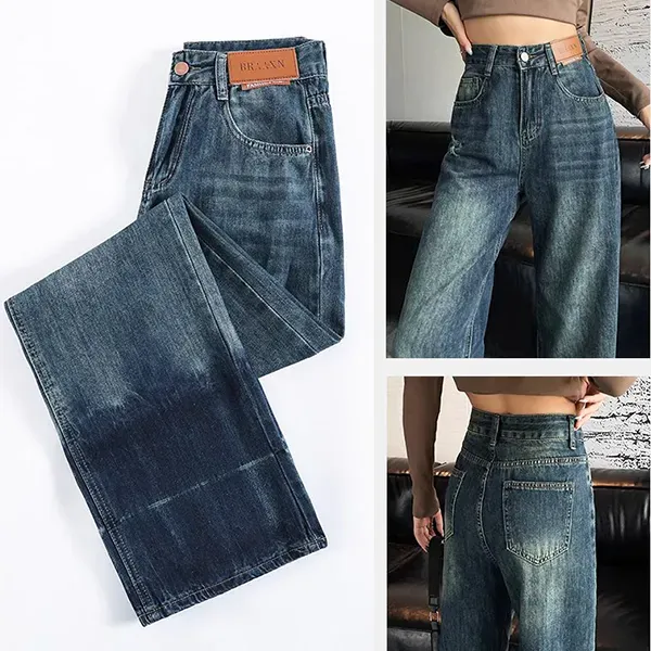 Women's Wide-Leg High-Waisted Jeans