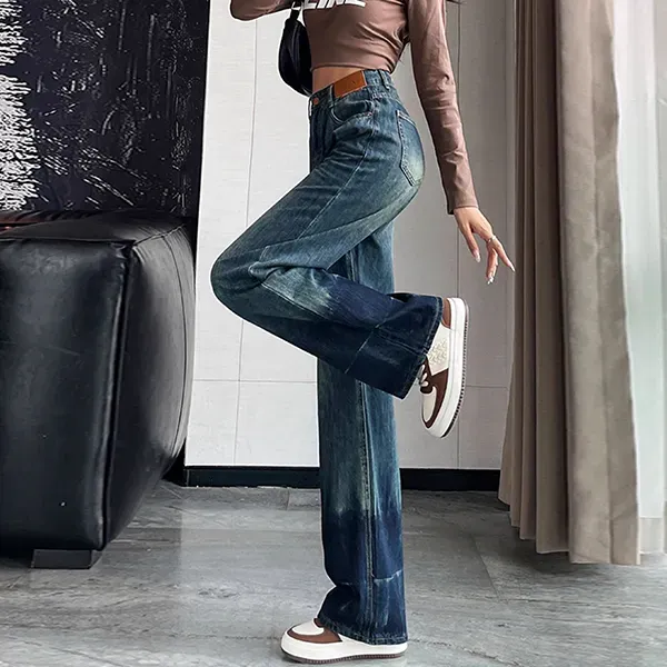 Women's Wide-Leg High-Waisted Jeans