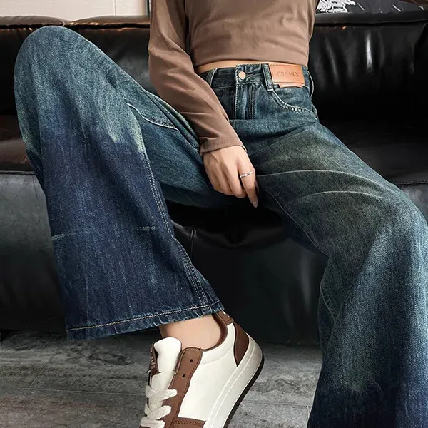 Women's Wide-Leg High-Waisted Jeans