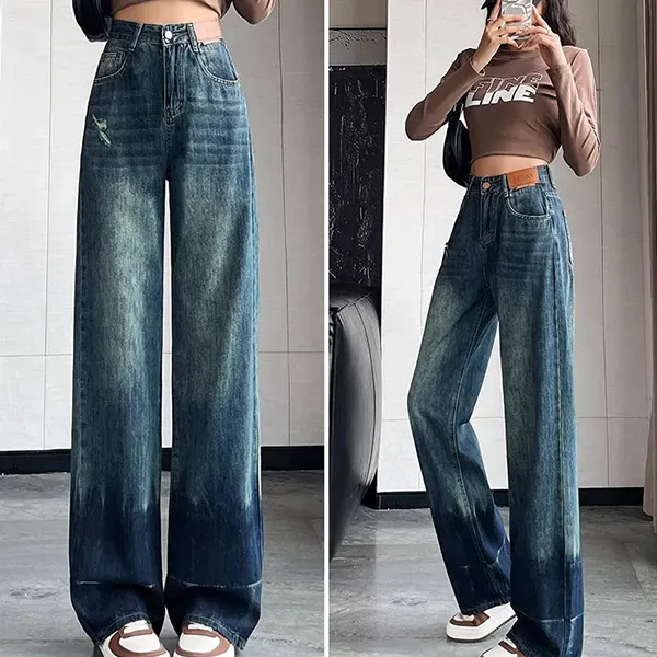 Women's Wide-Leg High-Waisted Jeans