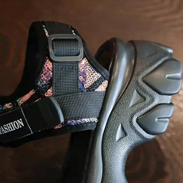 Lightweight Velcro Strap Platform Sandals