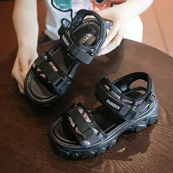 Lightweight Velcro Strap Platform Sandals