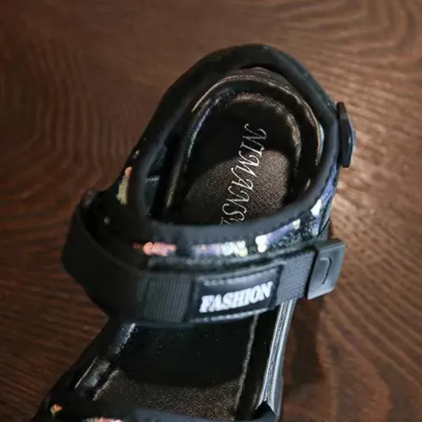 Lightweight Velcro Strap Platform Sandals