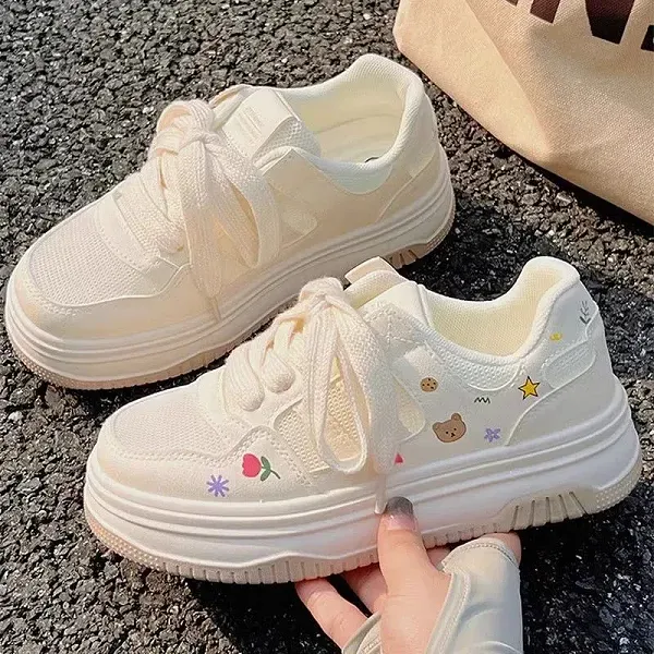 Thumbnail of Cute Doodle Print Platform Sneakers for Women