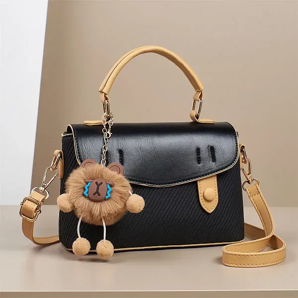 PU Leather Adjustable Shoulder Strap Compact Size Women Handbag