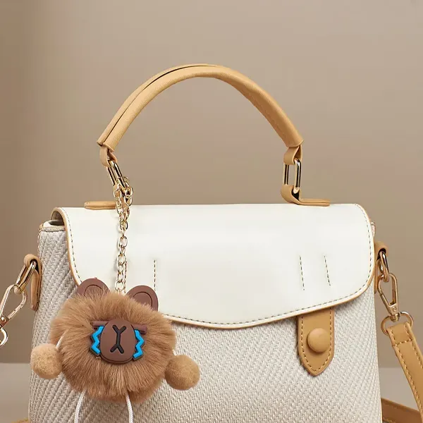 PU Leather Adjustable Shoulder Strap Compact Size Women Handbag