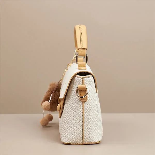 PU Leather Adjustable Shoulder Strap Compact Size Women Handbag