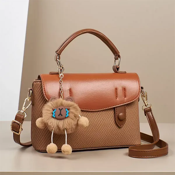 Thumbnail of PU Leather Adjustable Shoulder Strap Compact Size Women Handbag