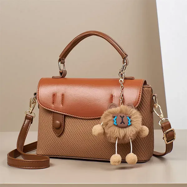 Thumbnail of PU Leather Adjustable Shoulder Strap Compact Size Women Handbag