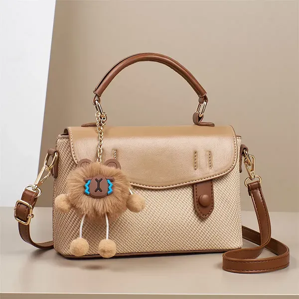 PU Leather Adjustable Shoulder Strap Compact Size Women Handbag