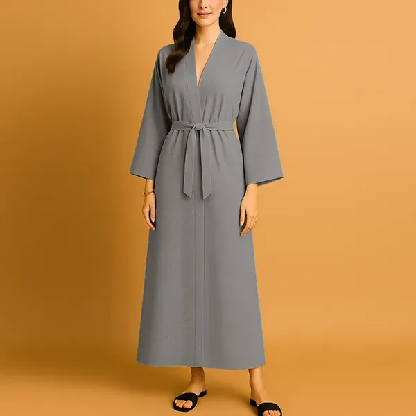 Polka Dot Pattern Open Style Long Kimono Cardigan