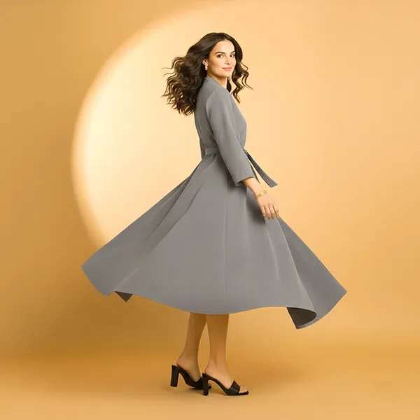 Polka Dot Pattern Open Style Long Kimono Cardigan