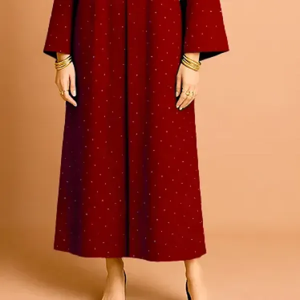 Polka Dot Pattern Open Style Long Kimono Cardigan