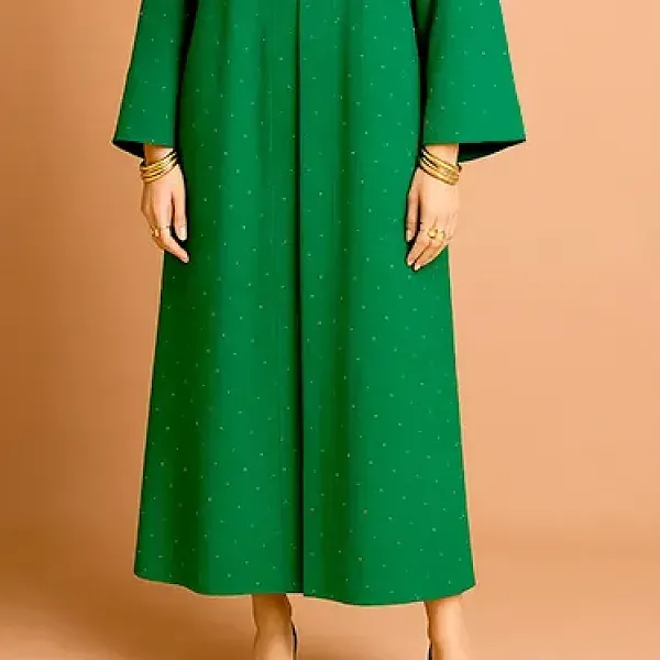 Polka Dot Pattern Open Style Long Kimono Cardigan