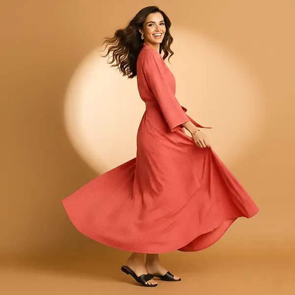 Polka Dot Pattern Open Style Long Kimono Cardigan