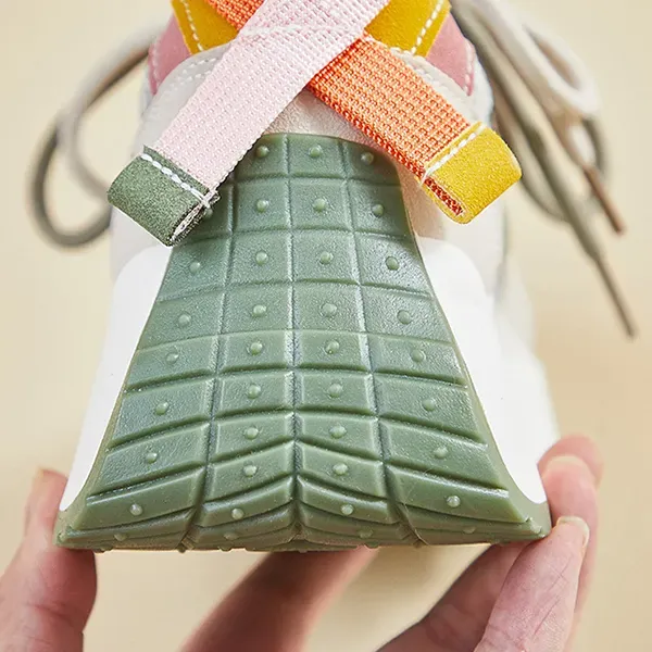 Breathable Mesh Details Lace-Up Front Women Lightweight Sneakers